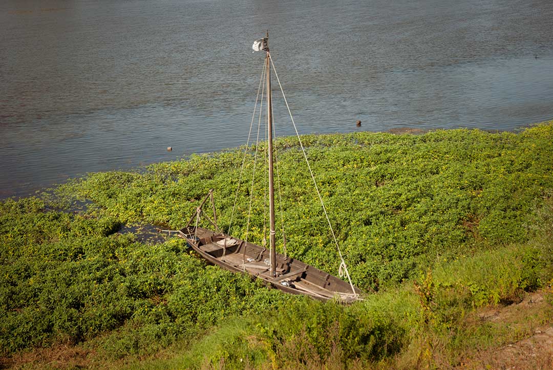 Eine Gabare auf der Loire in der Touraine